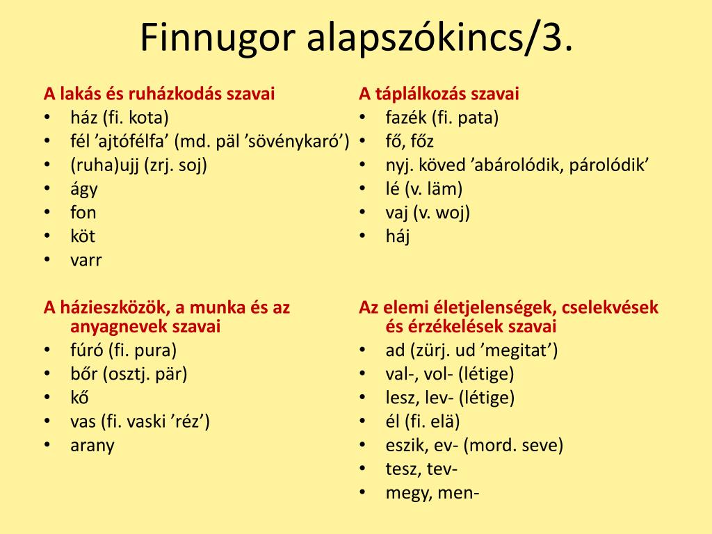 PPT - A magyar nyelv finnugor és török elemei PowerPoint Presentation -  ID:6004070