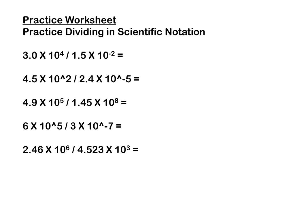 PPT - Multiplying and Dividing in Scientific Notation PowerPoint Pertaining To Multiplying Scientific Notation Worksheet