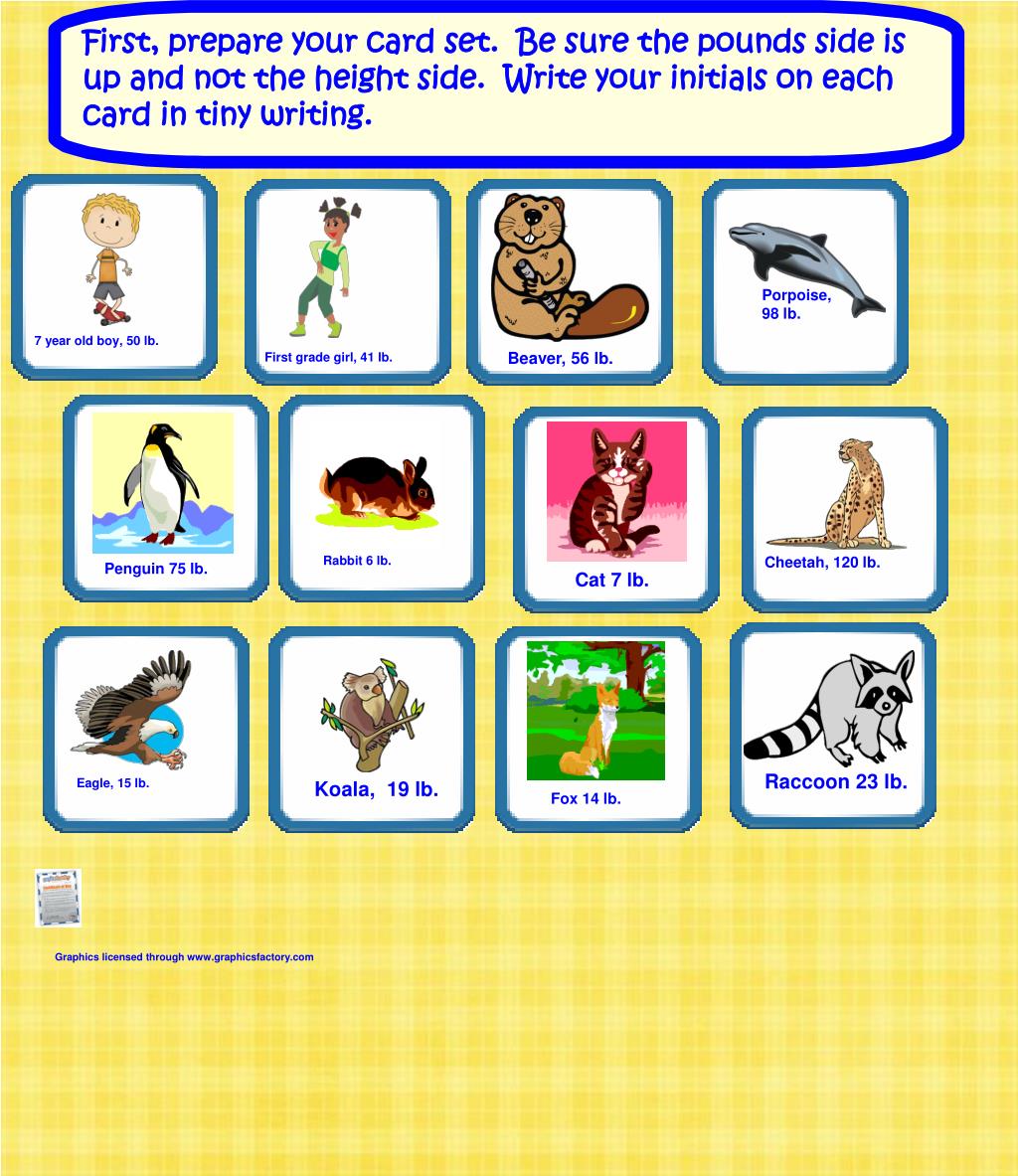 PPT - Animal Weights Cards Grade One Everyday Math Unit 5 PowerPoint ...