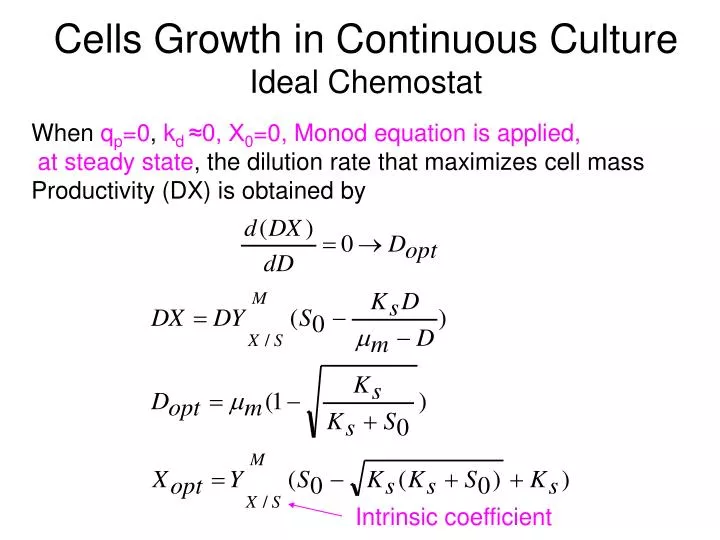 PPT Cells Growth in Continuous Culture Ideal Chemostat PowerPoint