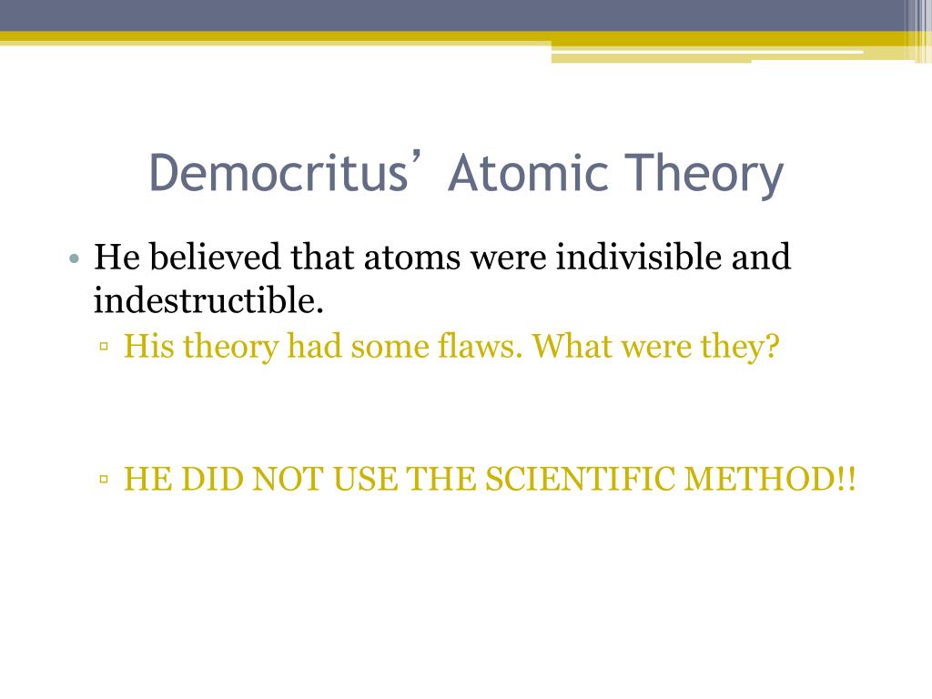 democritus atomic theory date