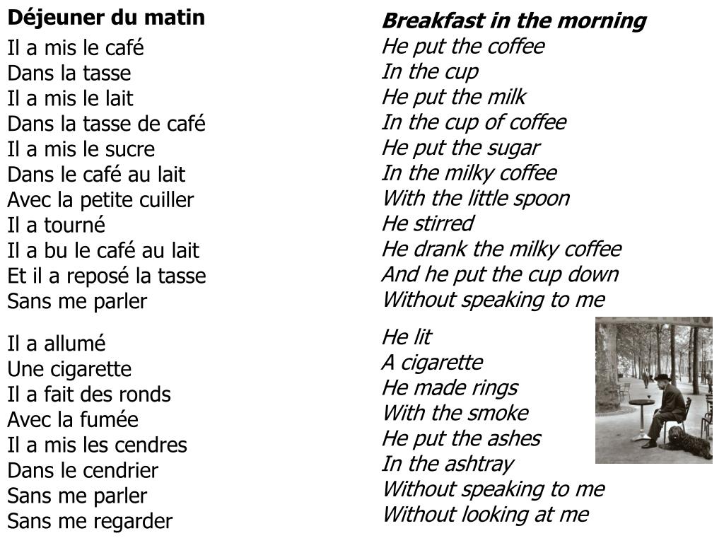 Like most перевод на русский. Стихотворение dejeuner du matin. Le petit dejeuner стихотворение. Dejeuner du matin завтрак Jacques Prévert. Dejeuner du matin Jacques Prévert транскрипция.