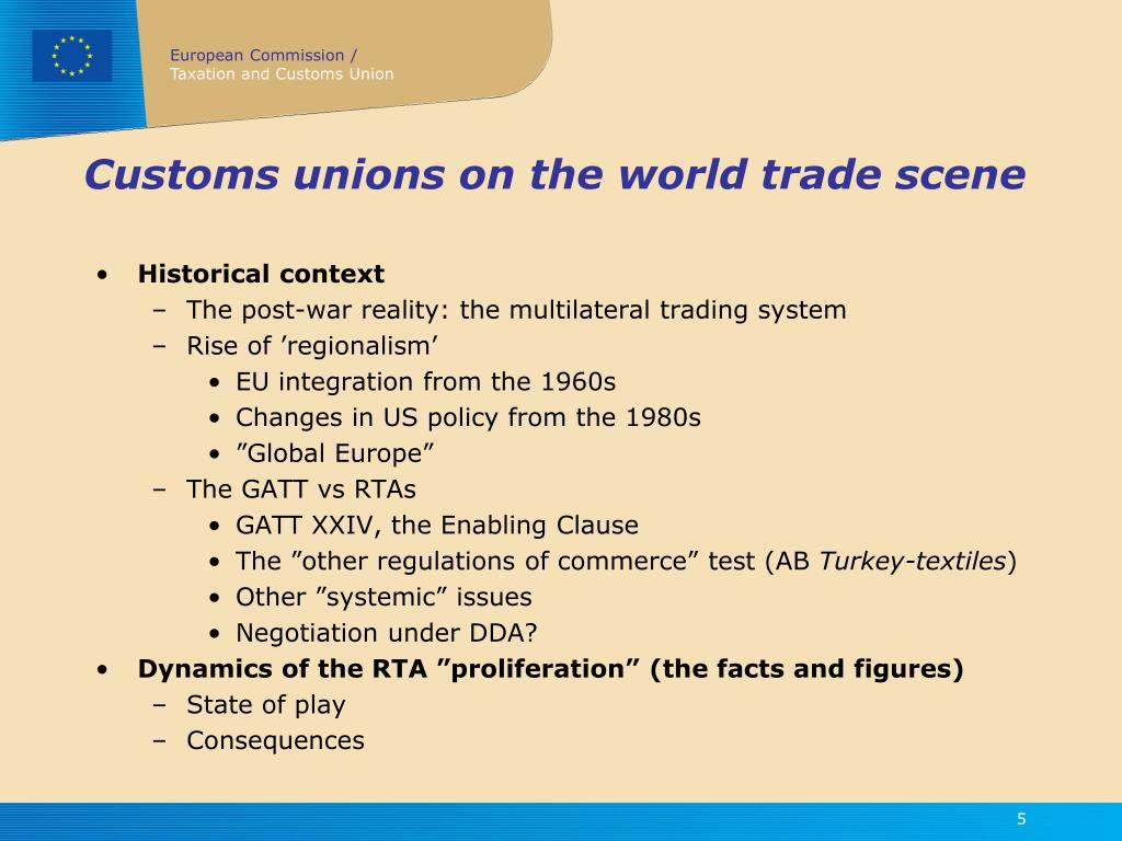 Ppt The Eu Customs Union From Regional Economic Integration