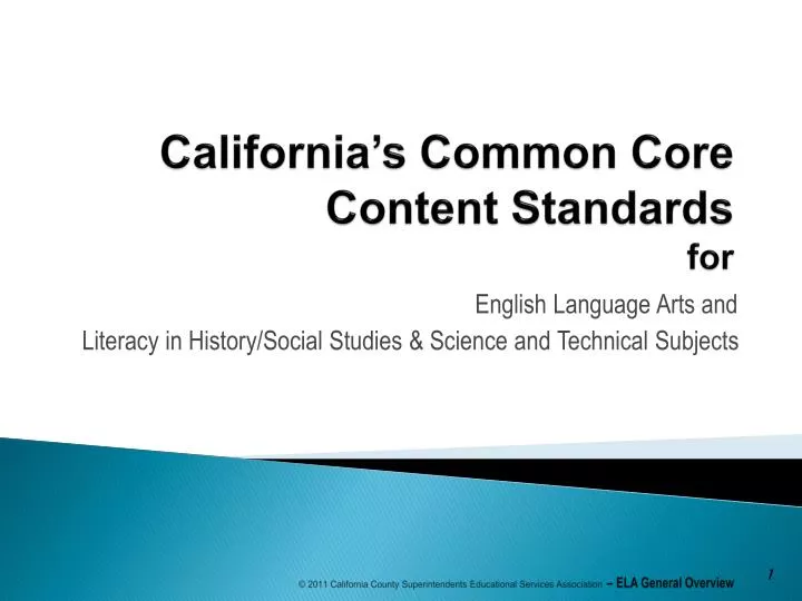 PPT - California’s Common Core Content Standards for PowerPoint ...
