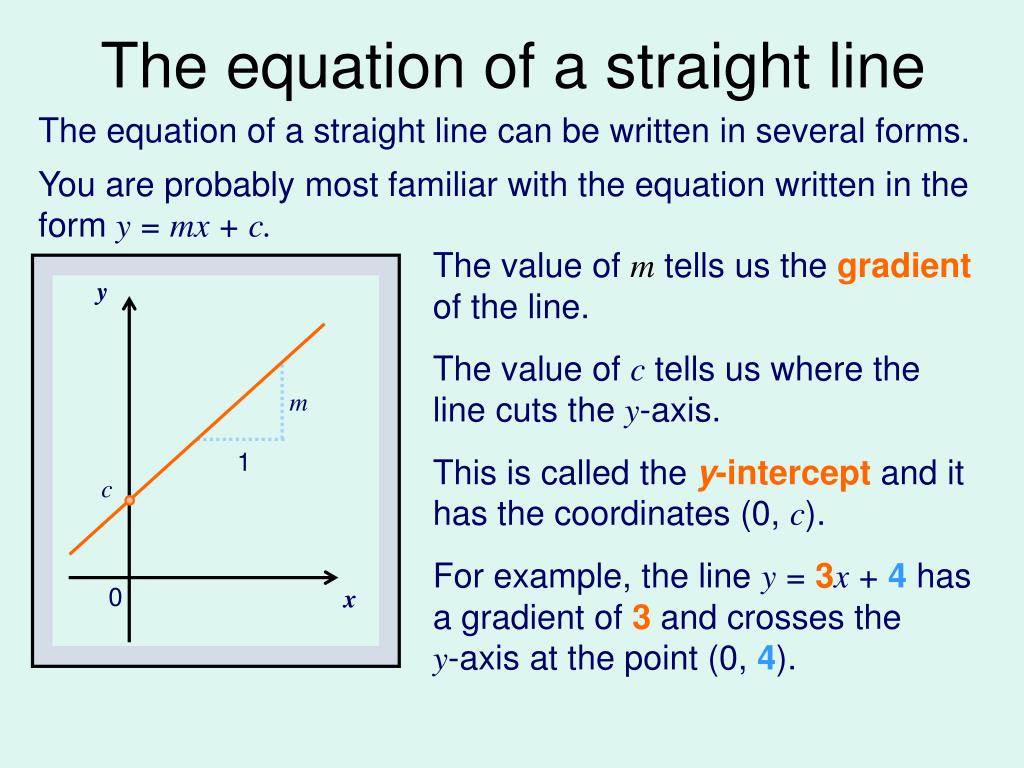 What Is The Straight Line Equation