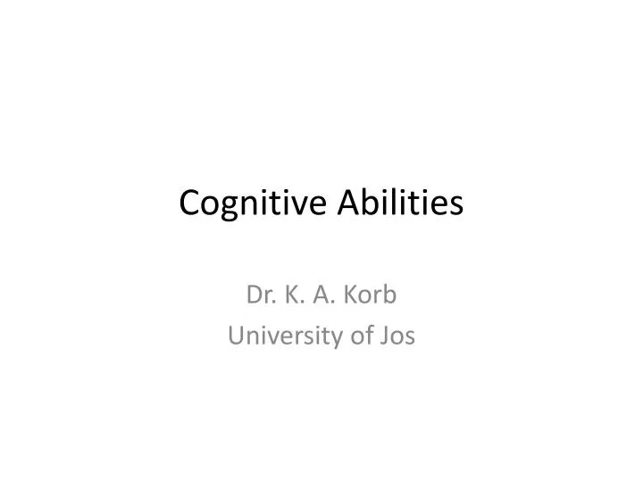 cognitive abilities n.