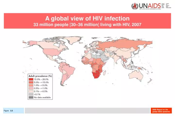 PPT - A global view of HIV infection 33 million people [ 30–36 million ...