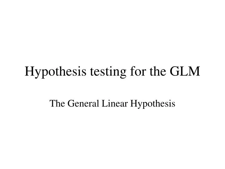 hypothesis test in glm
