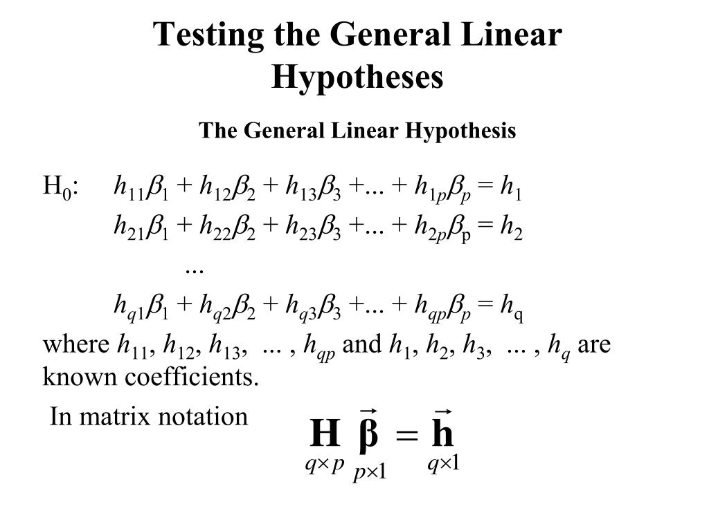 hypothesis test glm