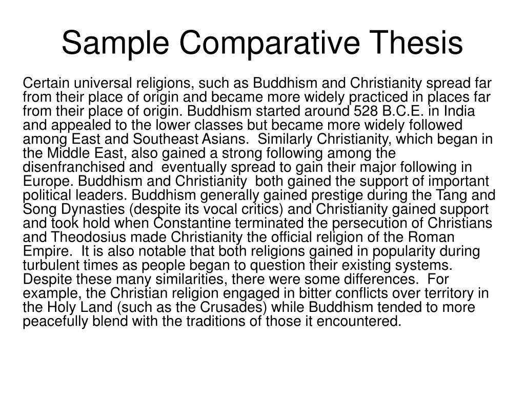comparative thesis sample