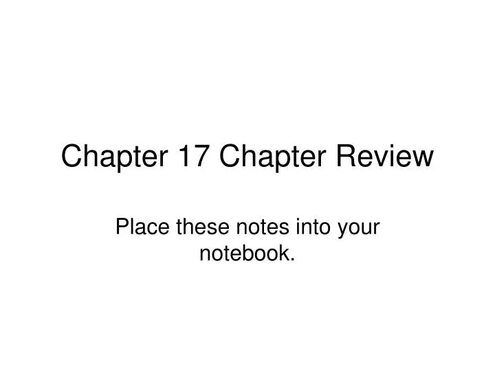 chapter 17 chapter review n.