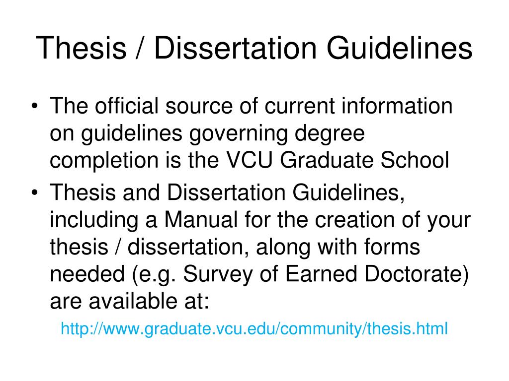 vcu dissertation guidelines