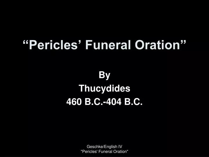 pericles funeral oration n.