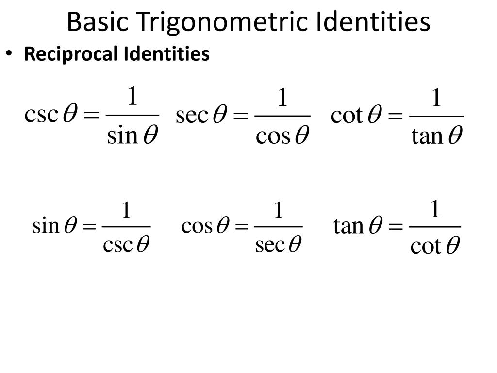 fundamental trigonometric identities homework 5.1