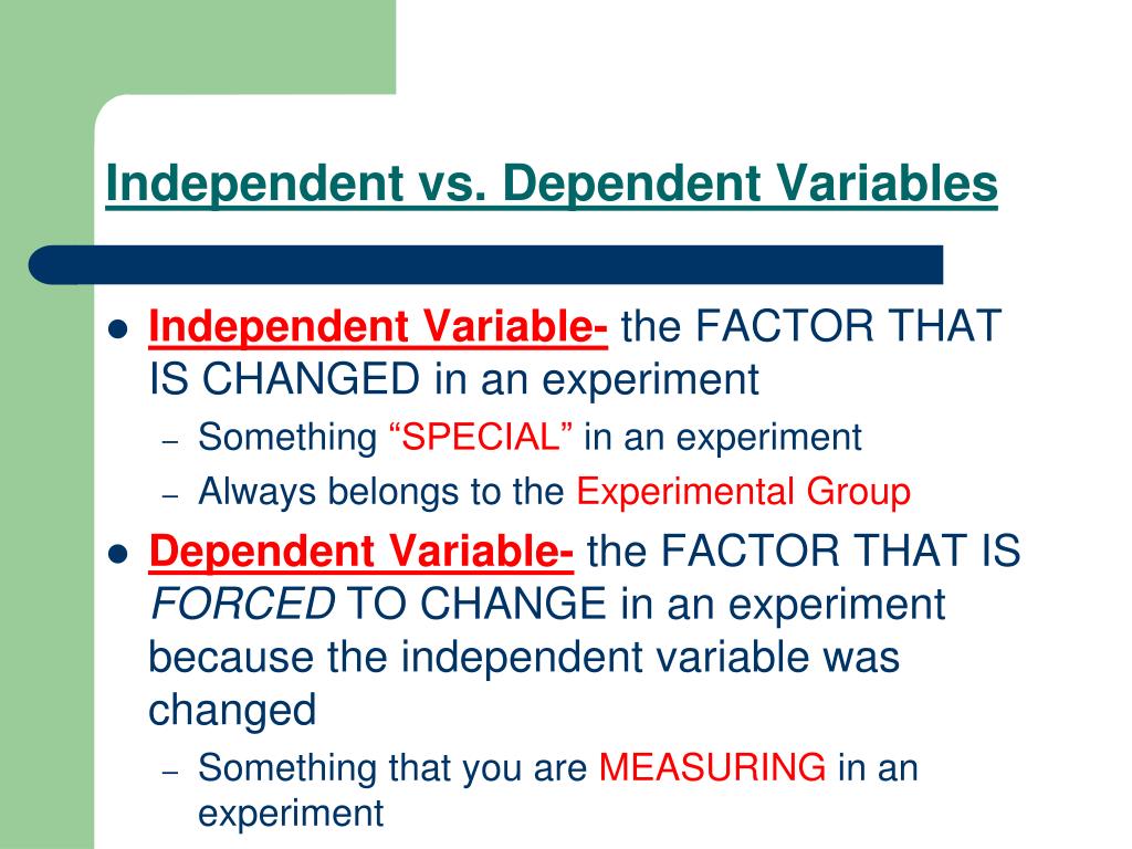 how to find the independent variable in a research article