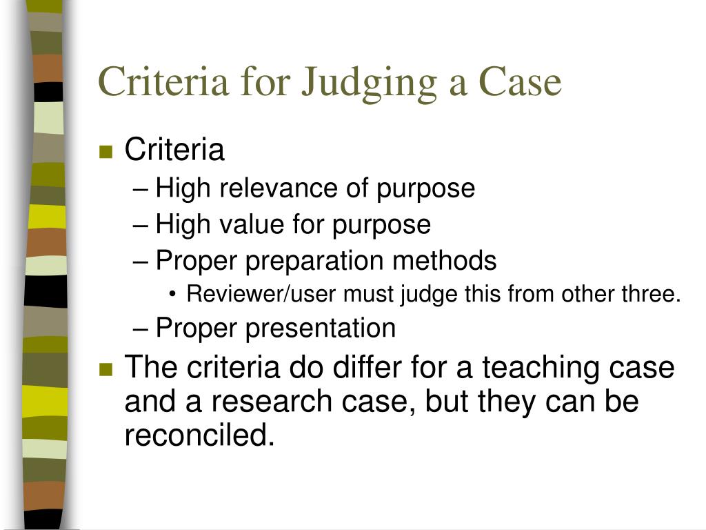 criteria for judging a case study