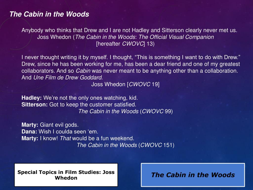Ppt Special Topics In Film Studies Joss Whedon Powerpoint