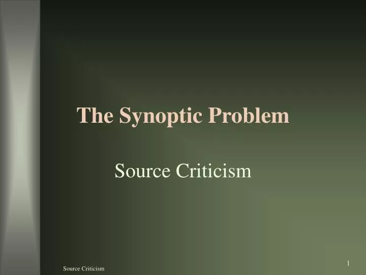 the synoptic problem essay