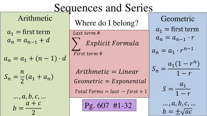 sequences and series formula sequences and series formula