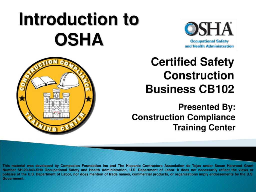 PPT Introduction to OSHA PowerPoint Presentation, free download ID