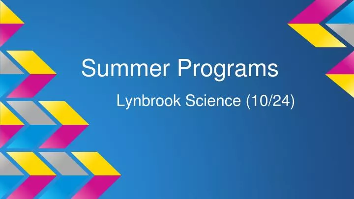 summer programs n.