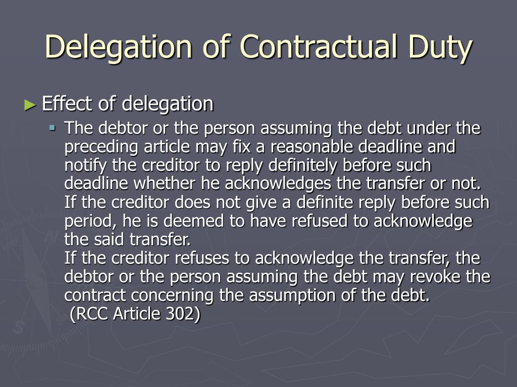 general contract clauses assignment and delegation