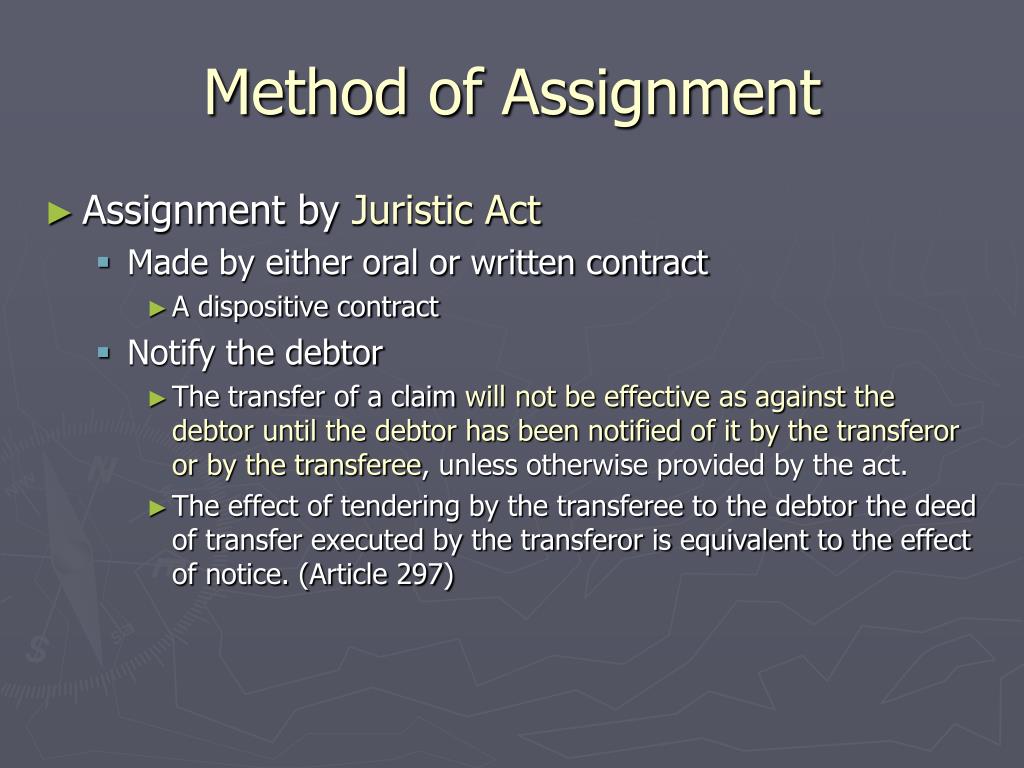definition of assignment of policy