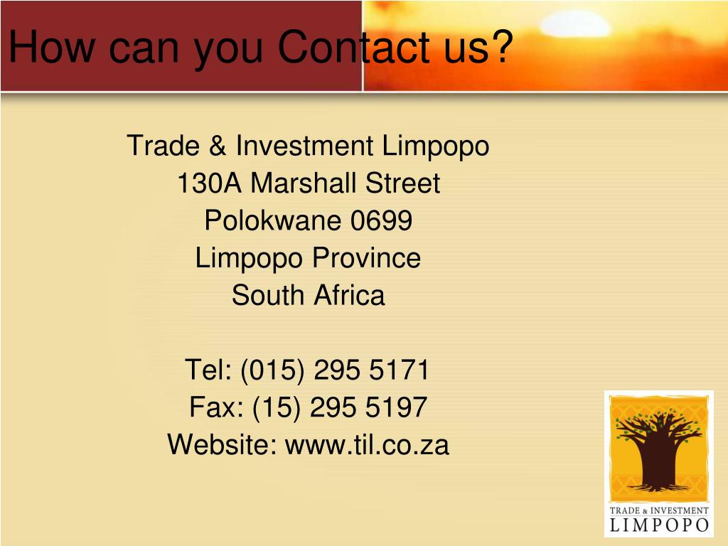 PPT TRADE AND INVESTMENT LIMPOPO (TIL) PowerPoint Presentation, free