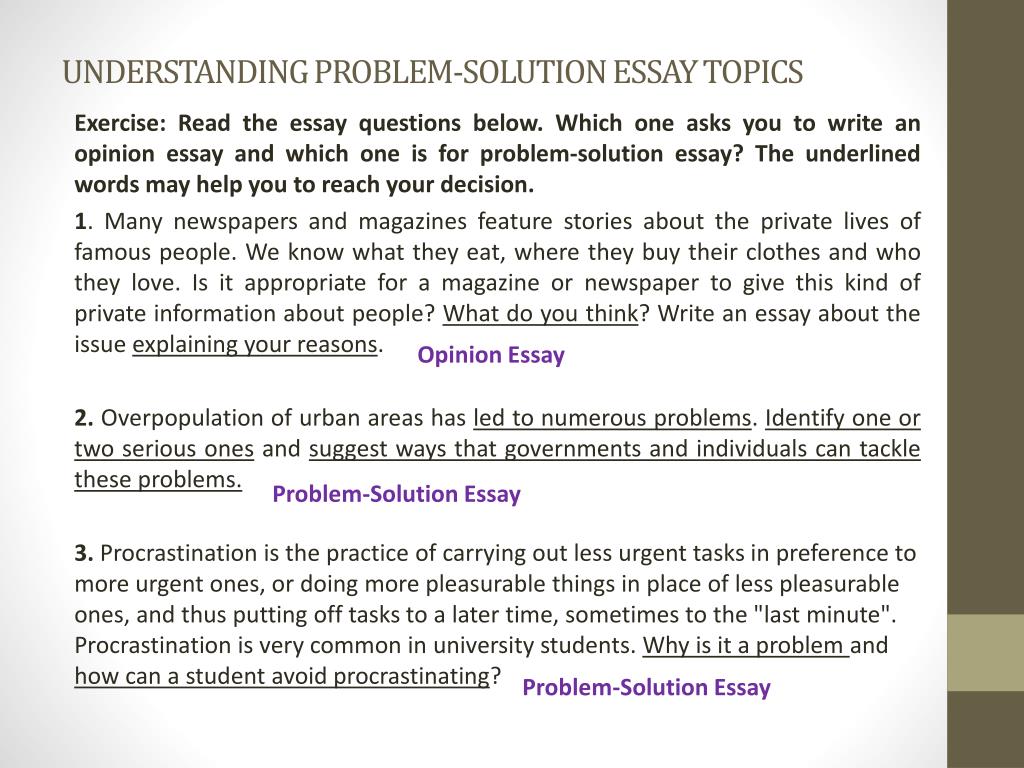 problem and solution topics