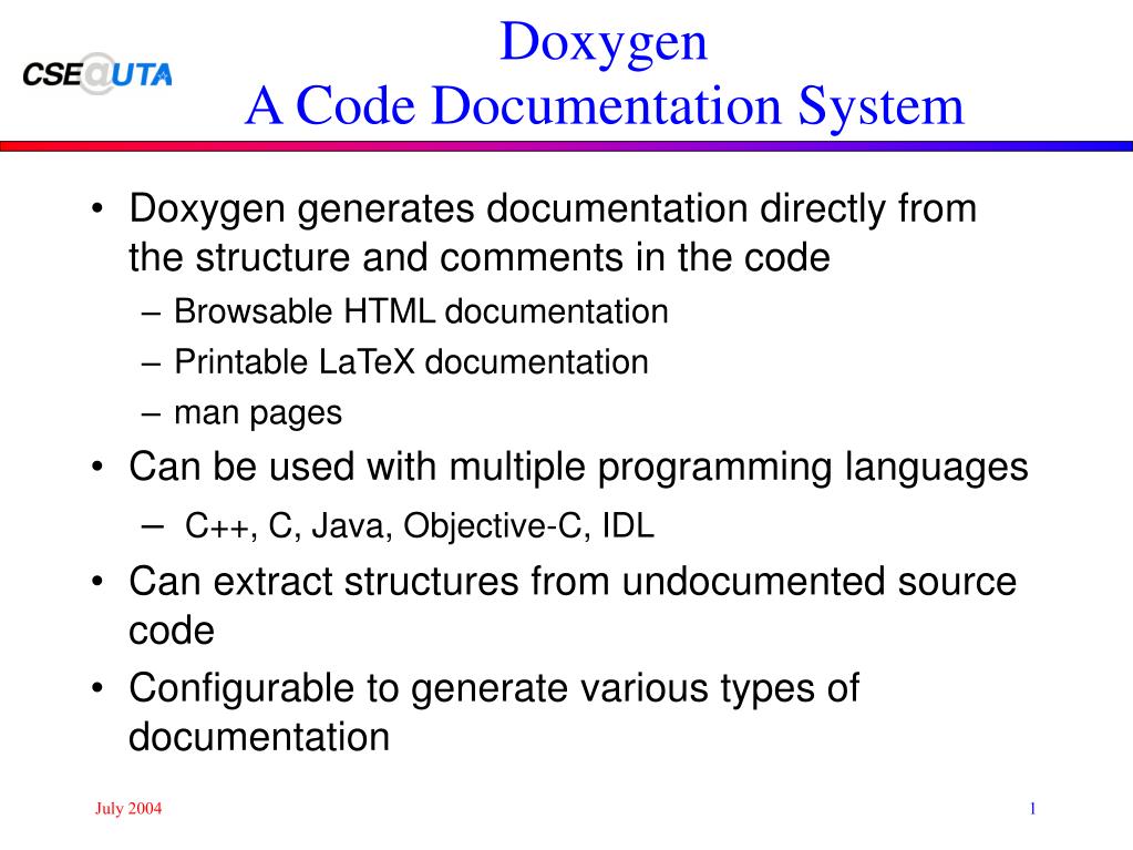 PPT - Doxygen A Code Documentation System PowerPoint Presentation, free  download - ID:6019787