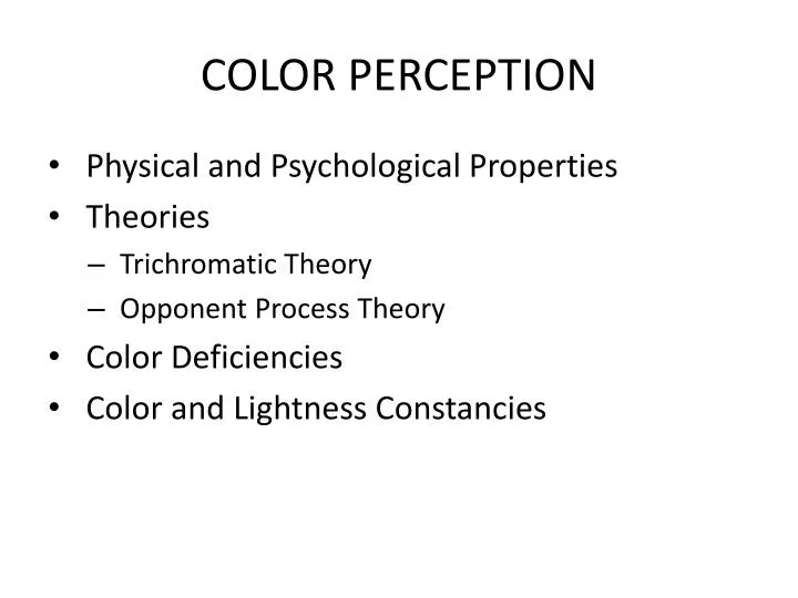 PPT  COLOR PERCEPTION PowerPoint Presentation, free download  ID6019993