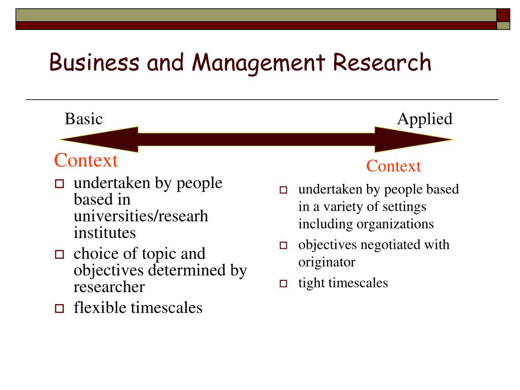 business and management research project definition