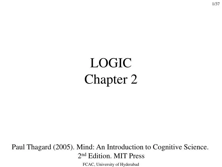 PPT LOGIC Chapter 2 PowerPoint Presentation, free download ID6023744