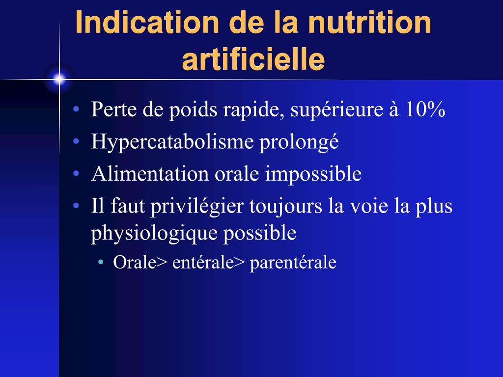 PPT - La nutrition artificielle PowerPoint Presentation, free download -  ID:6025349