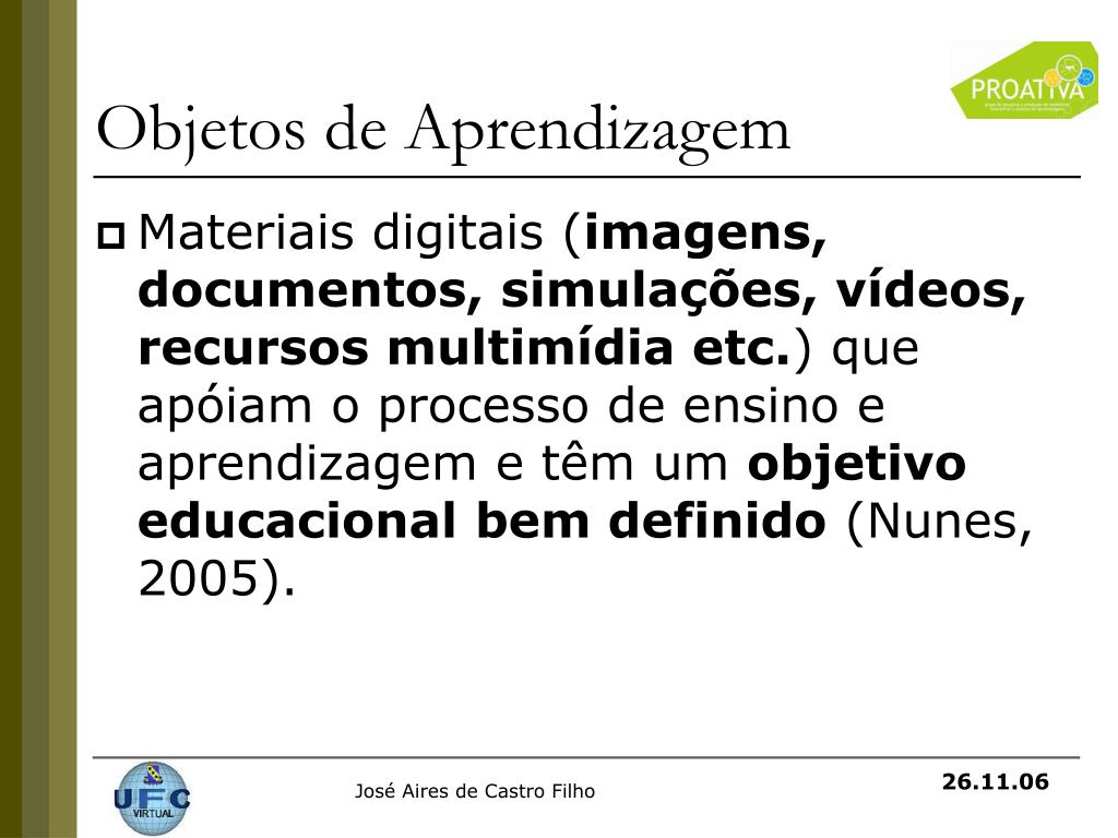 Objetos Digitais de Aprendizagem