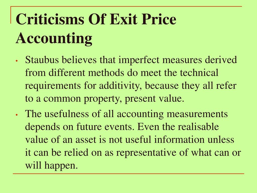exit price accounting