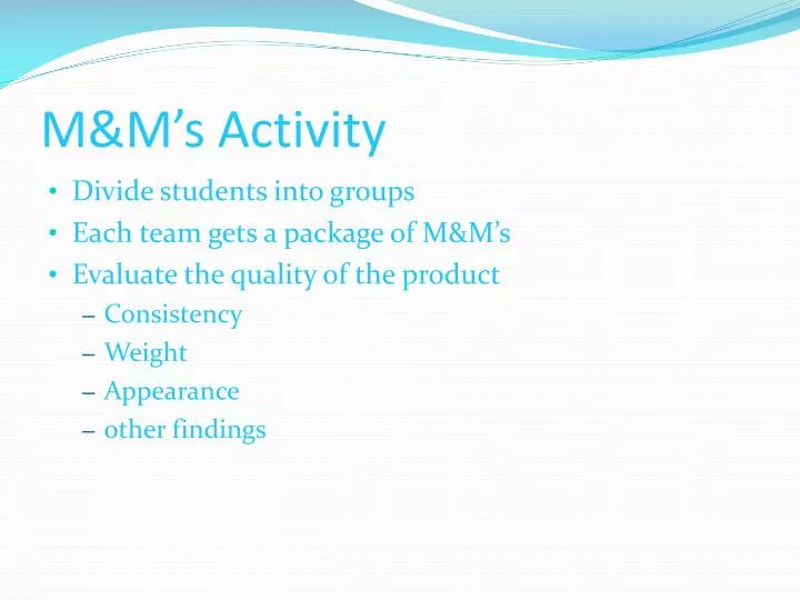 PPT - M&M’s Activity PowerPoint Presentation, free download - ID:6027794