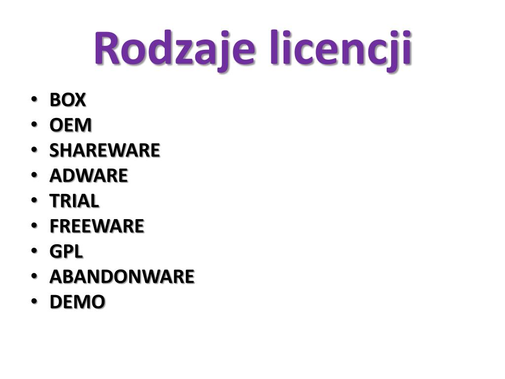 Grupowa Licencja Oprogramowania Microsoft To Licencja Typu PPT - LICENCJE PowerPoint Presentation, free download - ID:6028771