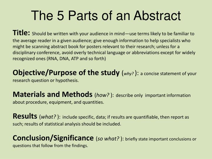 components of an abstract of a research paper
