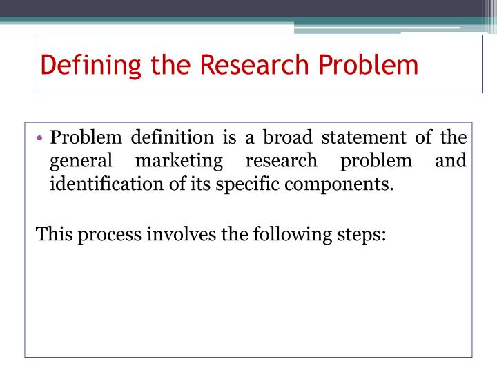 problem definition in marketing research