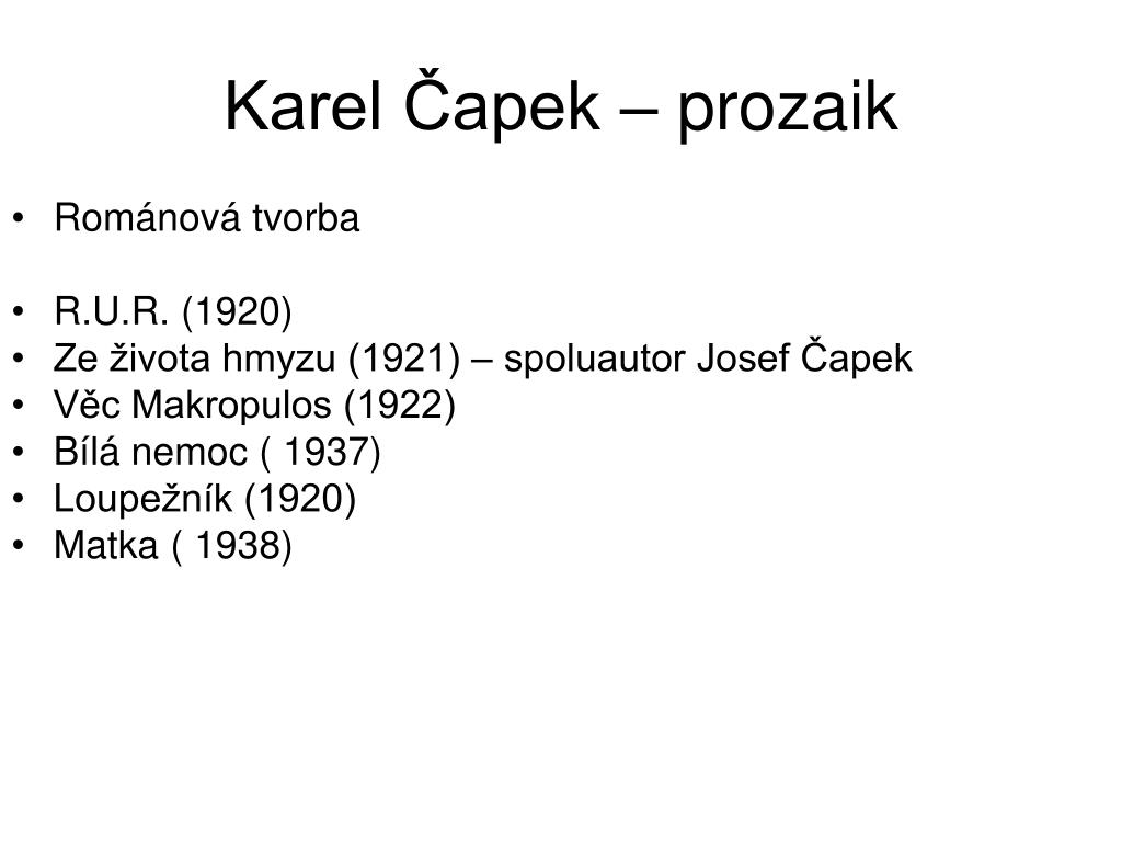 PPT - Karel Čapek PowerPoint Presentation, free download - ID:6030023