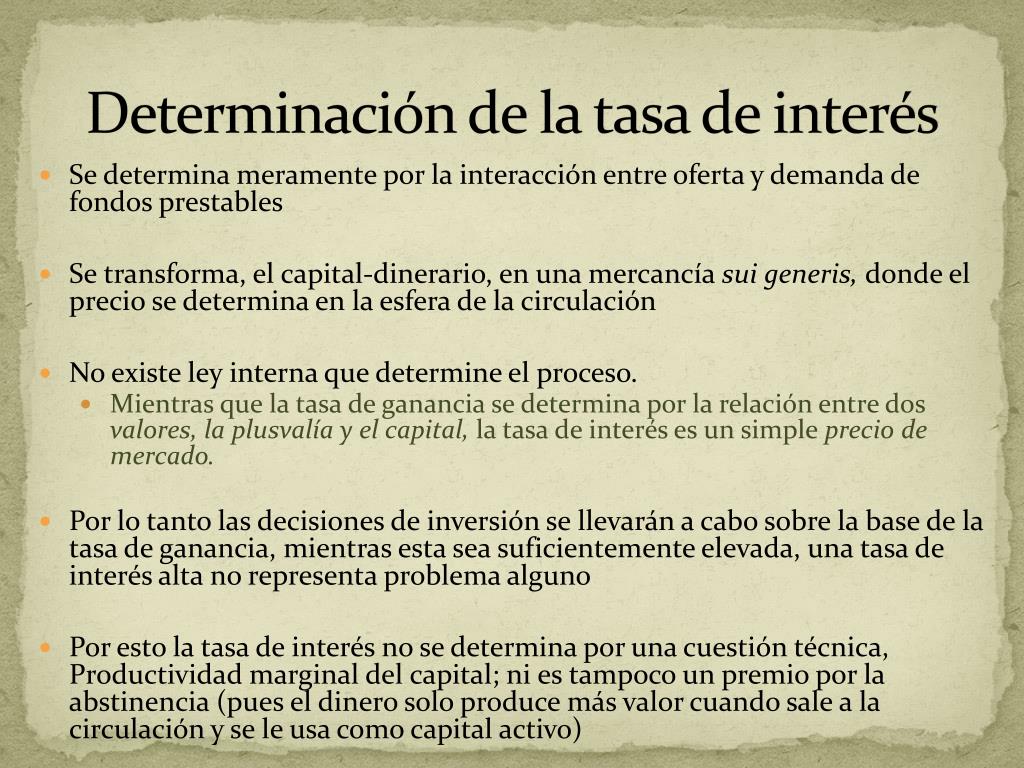 PPT - Tasa de interés, ganancia financiera y el papel del crédito en la ...
