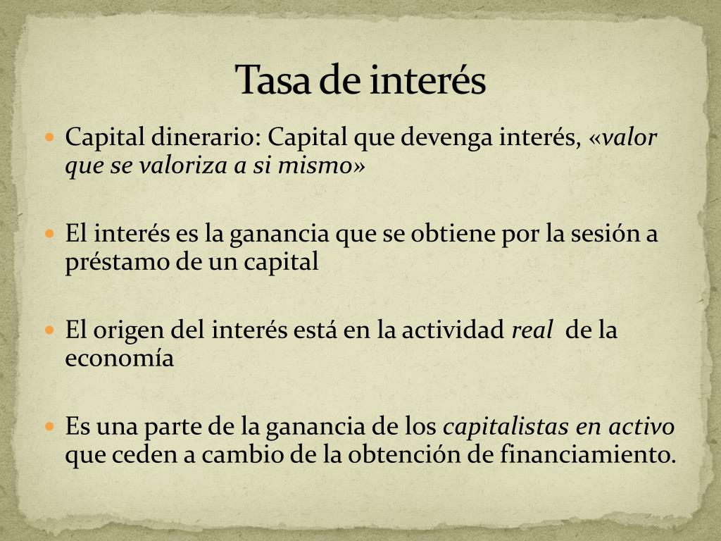 PPT - Tasa de interés, ganancia financiera y el papel del crédito en la ...