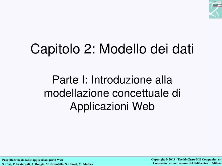 capitolo 2 modello dei dati parte i introduzione alla modellazione concettuale di applicazioni web n.