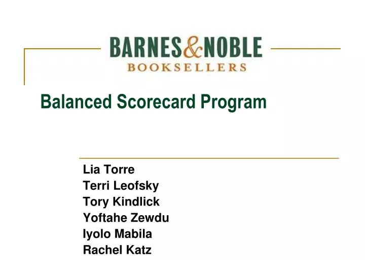 balanced scorecard program n.