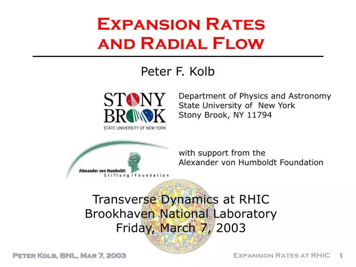 expansion rates and radial flow n.