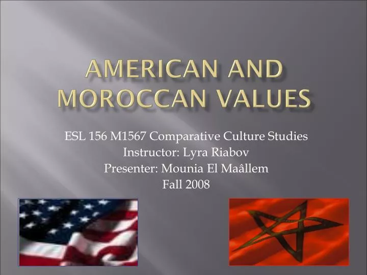 american and moroccan values n.