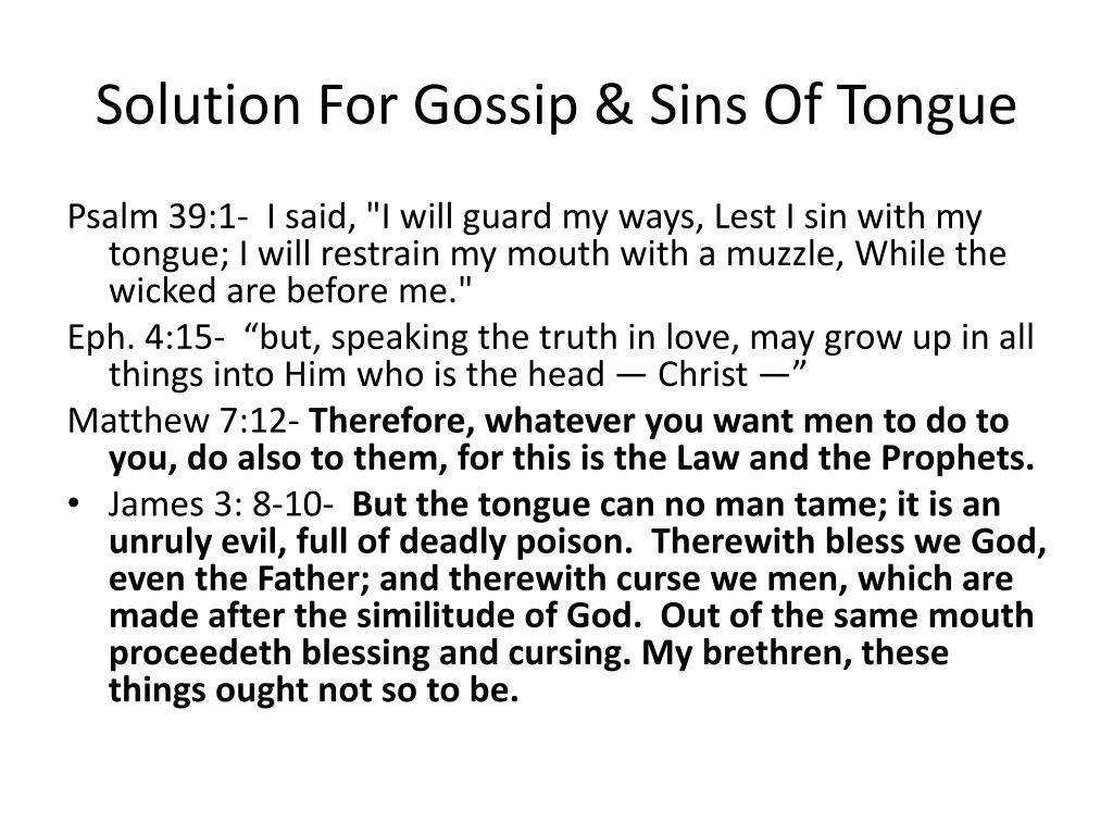 Ppt Gossip Slander The Christian Powerpoint Presentation Free Download Id 6031964