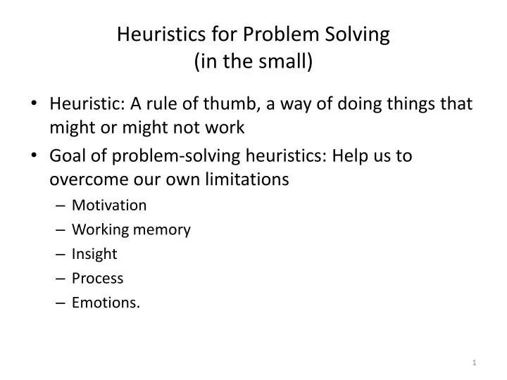 heuristic problem solving the next advance in operations research