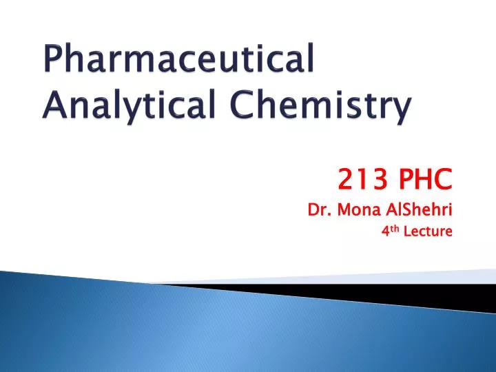 PPT Pharmaceutical Analytical Chemistry PowerPoint Presentation Free 